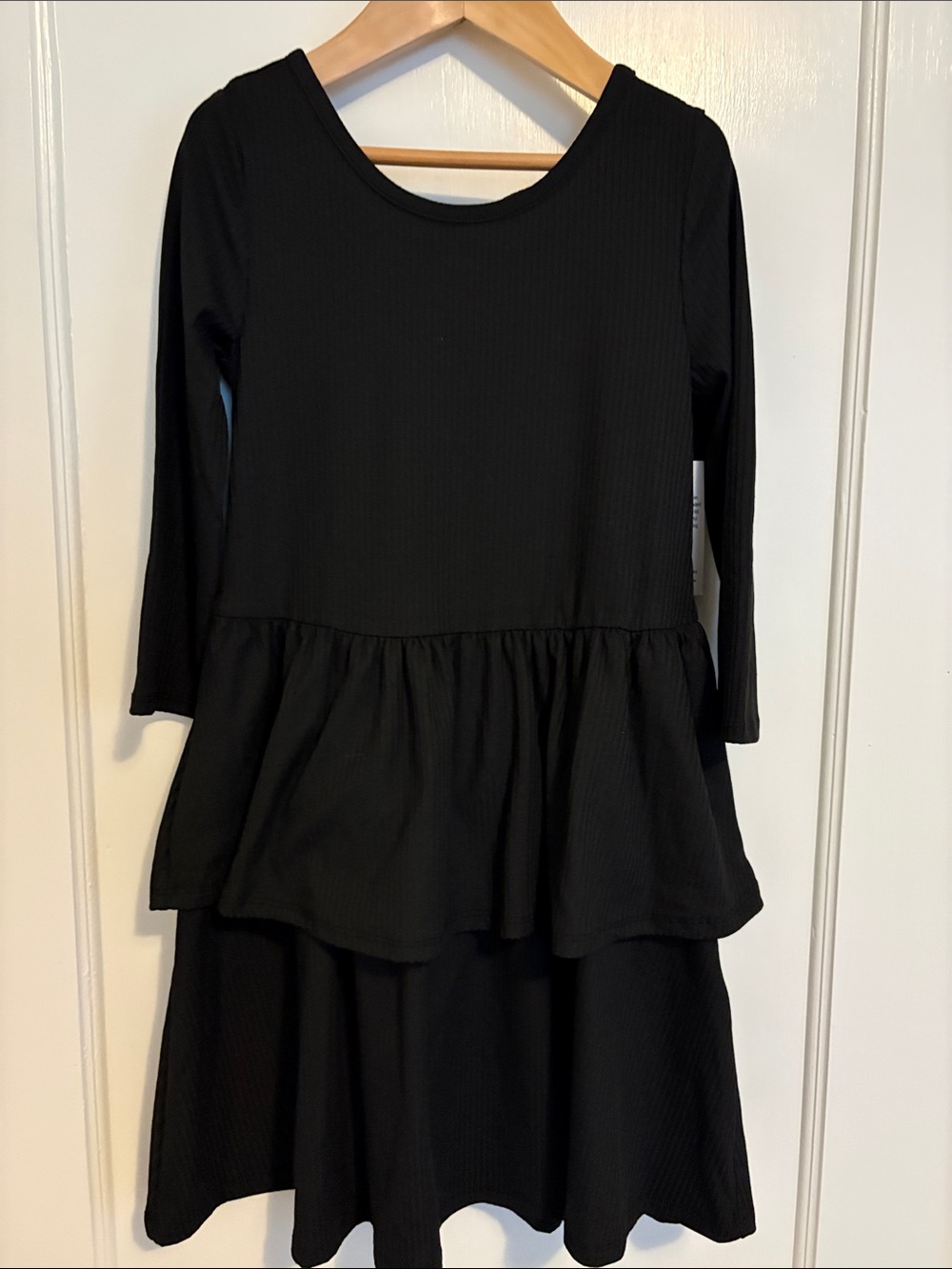 Epic Threads Black Tiered Peplum Knit Dress